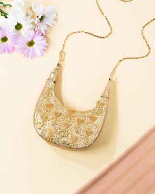 gold sequin embroidered leather party clutch bag 1