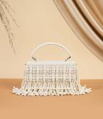 Pearl embroidered silk potli bag