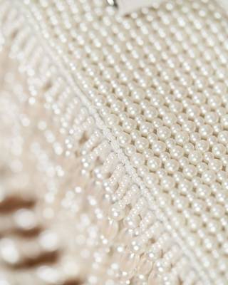 white pearl embroidered silk handheld clutch bag 5