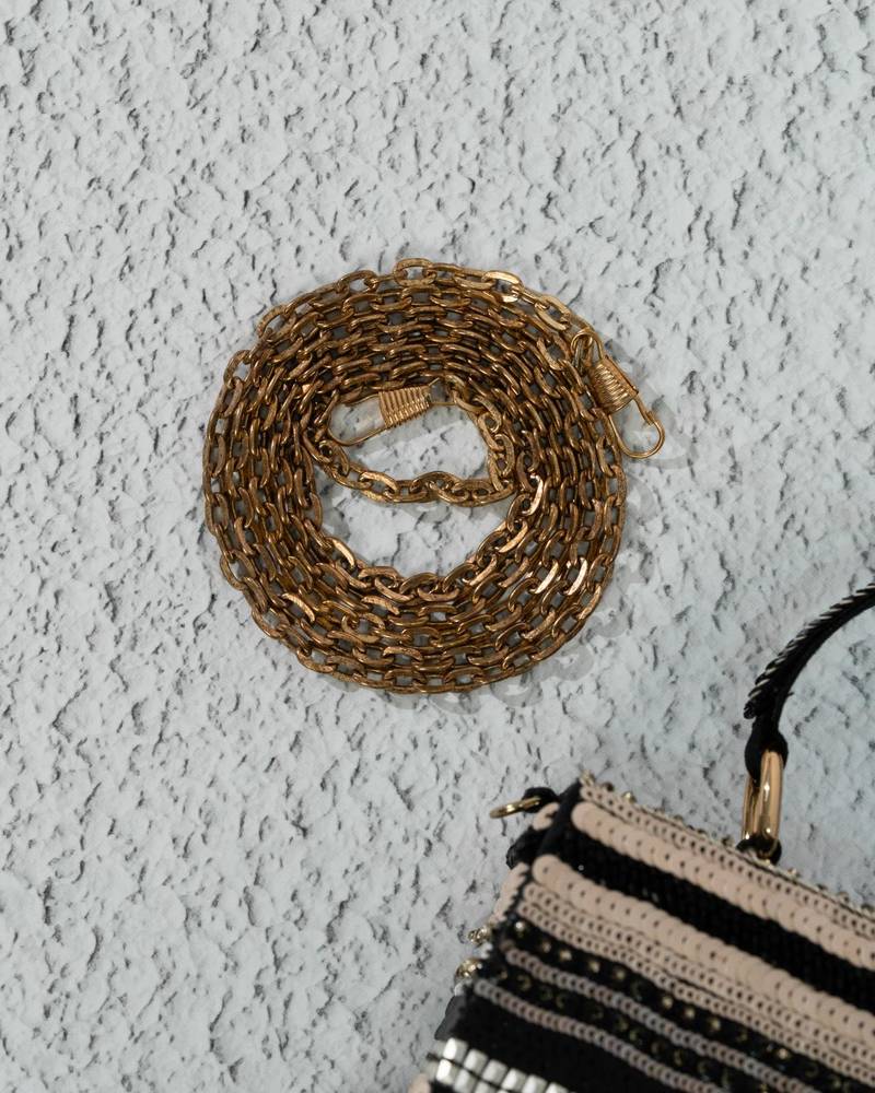 Black silk sequin embroidered clutch