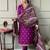 Purple viscose chanderi heavy thread embroidered work kurta pant set