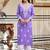 Lavender pure rayon heavy thread embroidered work kurta pant set