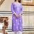 Lavender pure rayon heavy thread embroidered work kurta pant set