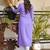 Lavender pure rayon heavy thread embroidered work kurta pant set