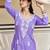 Lavender pure rayon heavy thread embroidered work kurta pant set
