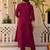 Maroon rayon thread embroidered with sequins work kurta pant set