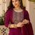 Maroon rayon thread embroidered with sequins work kurta pant set