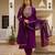 Wine rayon thread embroidered with sequins work kurta pant set