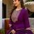 Wine rayon thread embroidered with sequins work kurta pant set