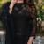 Black faux georgette thread embroidered with sequins work kurta pant set
