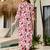 Off white silk blend printed kurta pant set