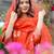 Orange viscose chanderi heavy thread embroidered work kurta pant set