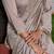 Grey vichitra silk thread embroidered with sequins work kurta pant set