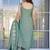 Sea green viscose zari chanderi heavy thread embroidered work kurta pant set