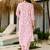 Off white silk blend printed kurta pant set