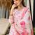 Off white silk blend printed kurta pant set