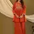 Rust Orange Embroidered Cotton Co-Ord Set