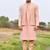 pink cotton kurta pajama set with embroidered jacket