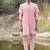 pink cotton kurta pajama set with embroidered jacket