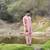 pink cotton kurta pajama set with embroidered jacket