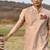 peach pink chanderi kurta pajama with floral embroidery