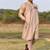 peach pink chanderi kurta pajama with floral embroidery
