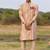 peach pink chanderi kurta pajama with floral embroidery