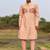 peach pink chanderi kurta pajama with floral embroidery