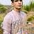lavender organza kurta pajama with floral embroidery