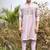 lavender organza kurta pajama with floral embroidery
