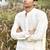 white embroidered chanderi kurta pajama set