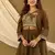 Olive Green Embroidered Cotton Co-Ord Set