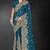 Blue color zari embroidery work fendy silk designer saree with blouse