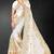 White color zari embroidery work fendy silk designer saree with blouse