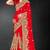 Red color zari embroidery work fendy silk designer saree with blouse