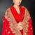 Red color zari embroidery work fendy silk designer saree with blouse
