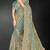 Pista color zari embroidery work fendy silk designer saree with blouse