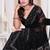 Black color resham embroidery work zarkhan diamond work net saree with blouse