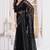 Black color resham embroidery work zarkhan diamond work net saree with blouse