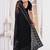 Black color resham embroidery work zarkhan diamond work net saree with blouse