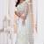 White color resham embroidery work zarkhan diamond work net saree with blouse
