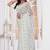 White color resham embroidery work zarkhan diamond work net saree with blouse