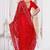 Red color resham embroidery work zarkhan diamond work net saree with blouse