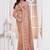 Peach color resham embroidery work zarkhan diamond work net saree with blouse
