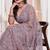 Levender color resham embroidery work zarkhan diamond work net saree with blouse