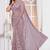 Levender color resham embroidery work zarkhan diamond work net saree with blouse