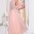Light peach color resham embroidery work zarkhan diamond work net saree with blouse