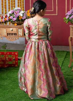 Multicolor Embroidered Silk Lehenga Set 4