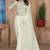 Cream color resham sequence embroidery work zarkhan work gold crush saree with blouse
