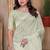 Cream color resham sequence embroidery work zarkhan work gold crush saree with blouse